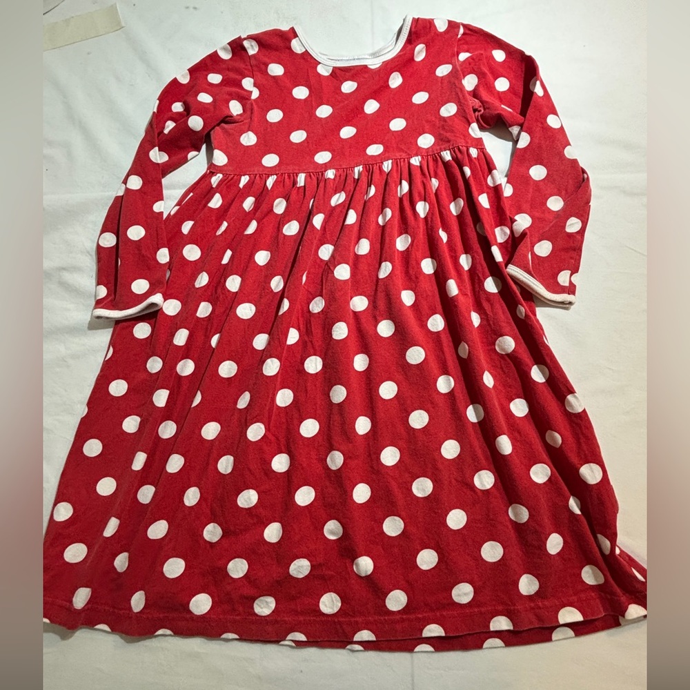 Kelly’s Kids Girls' Red Polka Dot Long Sleeve Dress Sz L